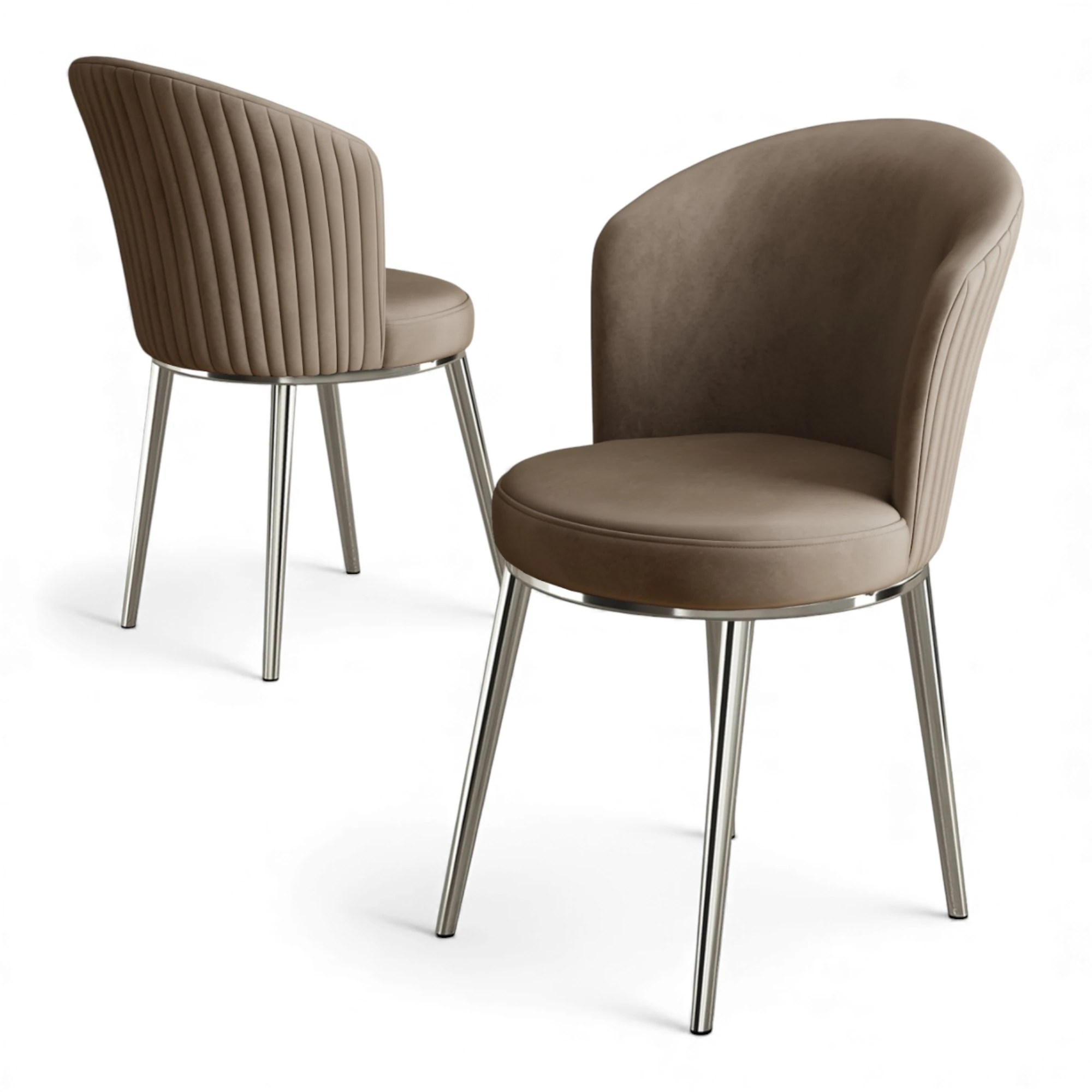 Cappucino Sandalye Krom Ayak