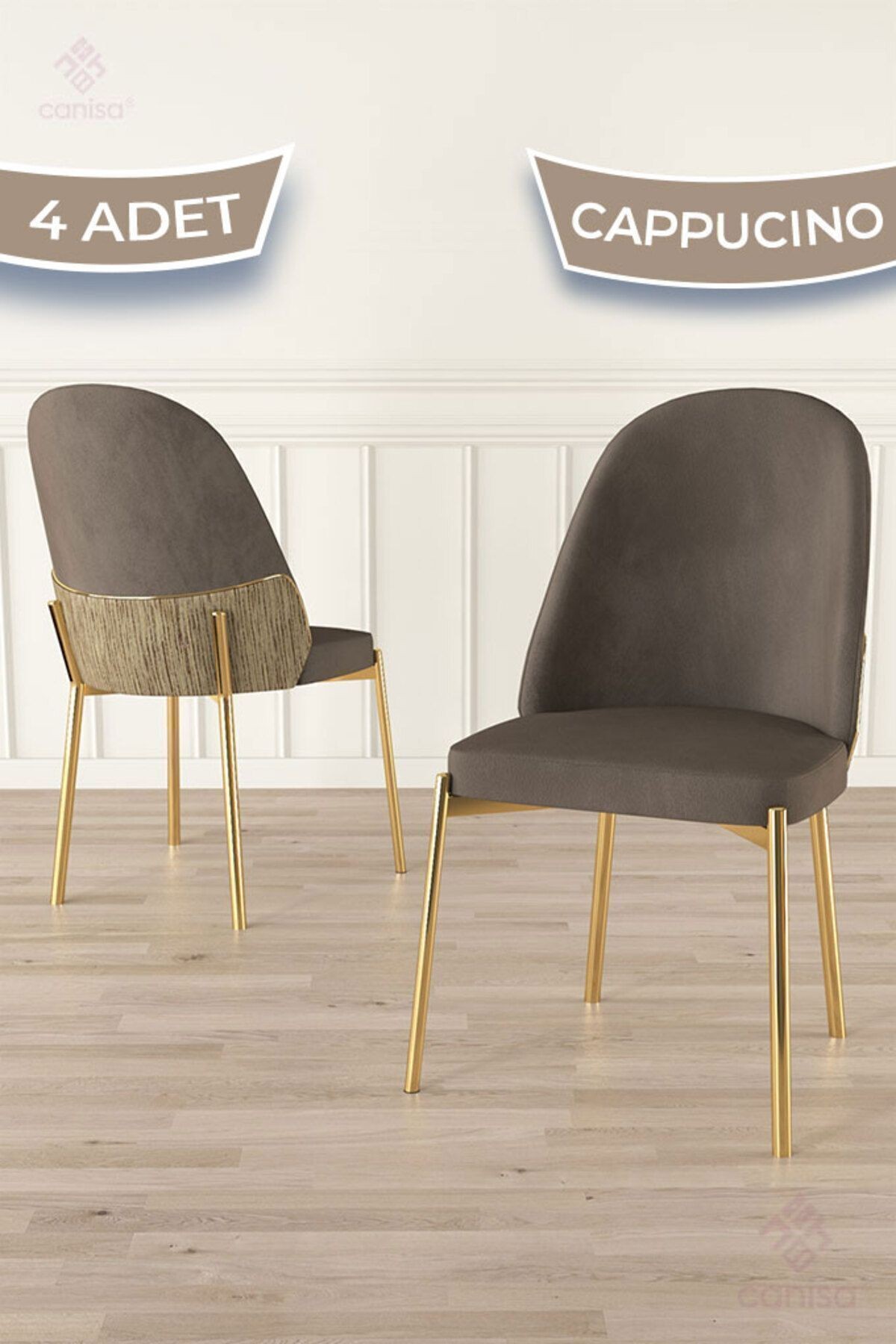 Cappucino Sandalye / Gold Kaplama Ayak