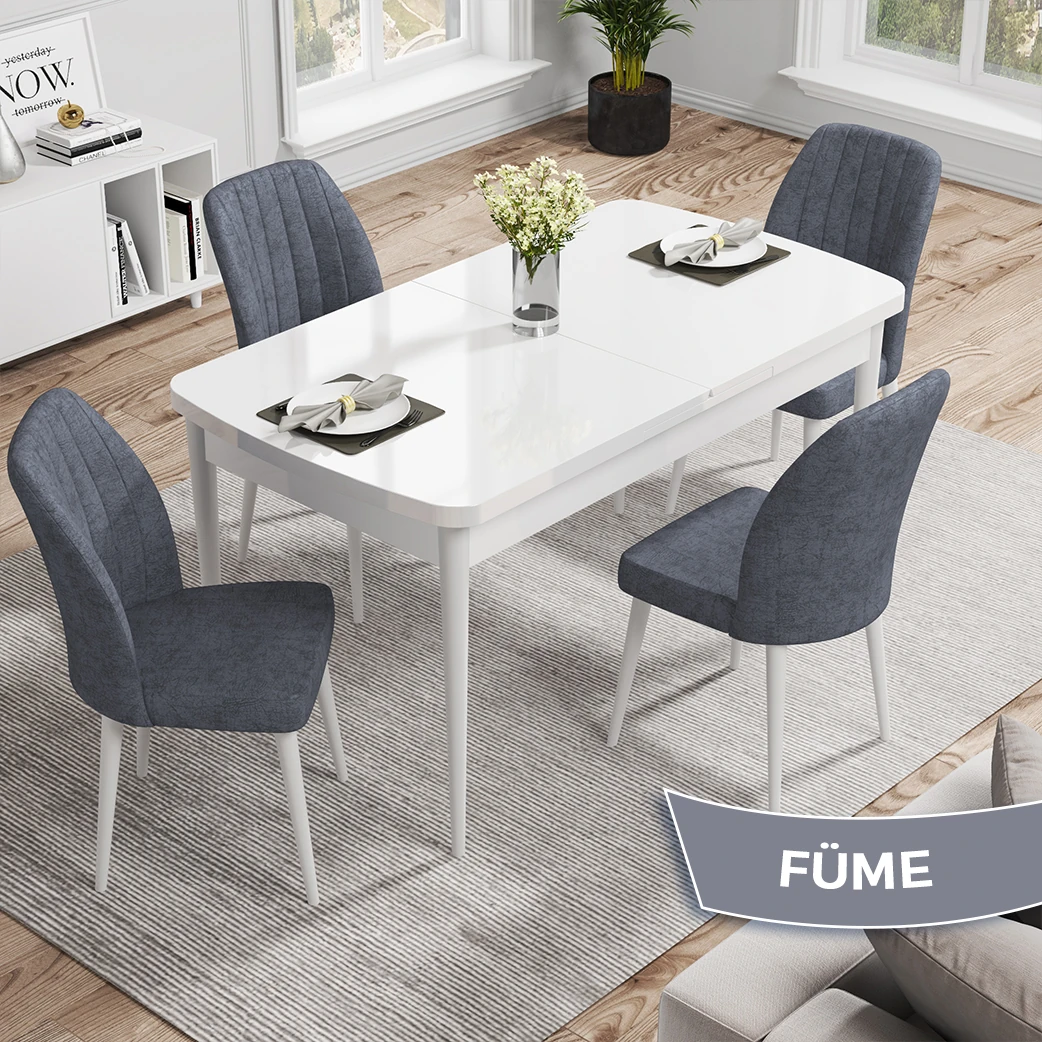 Beyaz Masa Gri / Sandalye