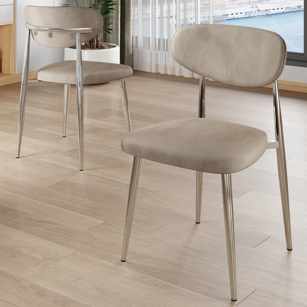 Olya Serisi 90x168 Lak Panel Beyaz Mermer Desen Masa Takımı Krom Ayaklı 6 Sandalye