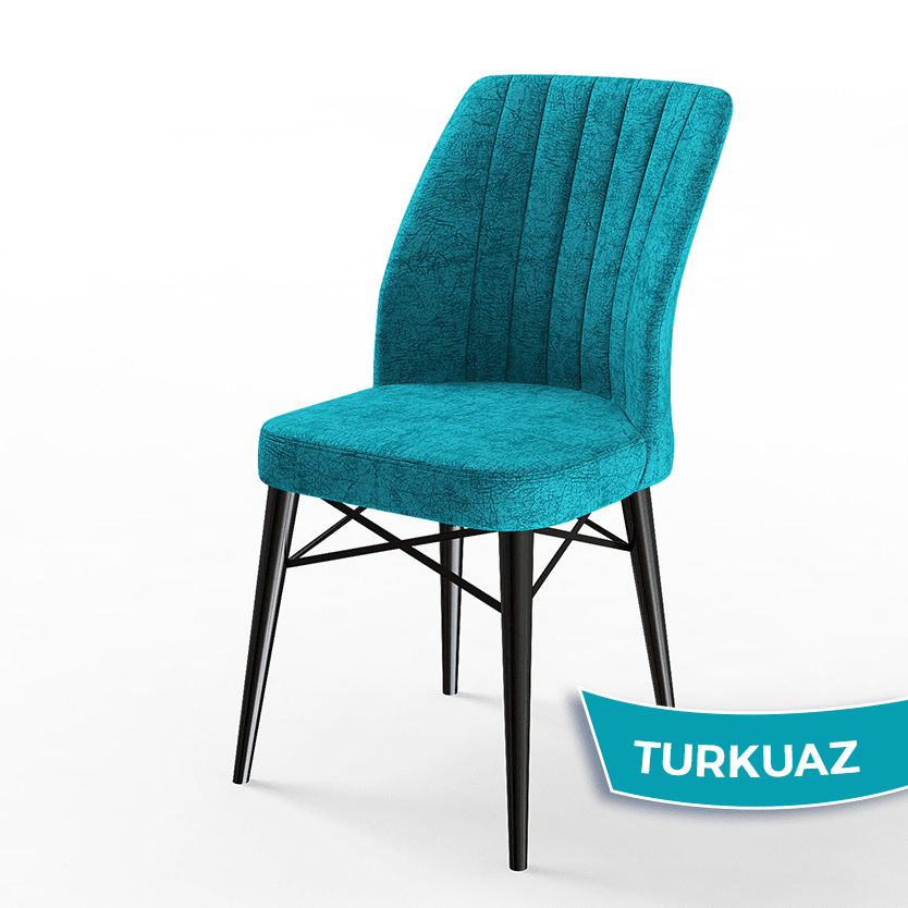 Eva Serisi 80x132 Açılabilir Mdf Siyah Mermer Desen Masa Takımı Ve 6 Sandalye