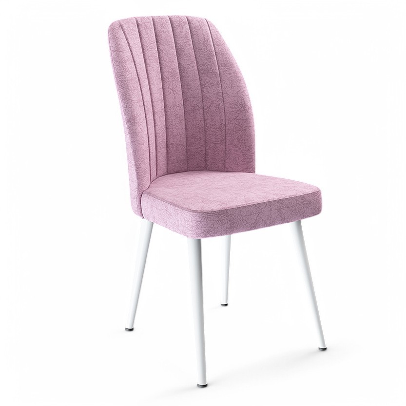 Pembe Renk Sandalye Beyaz Ayak