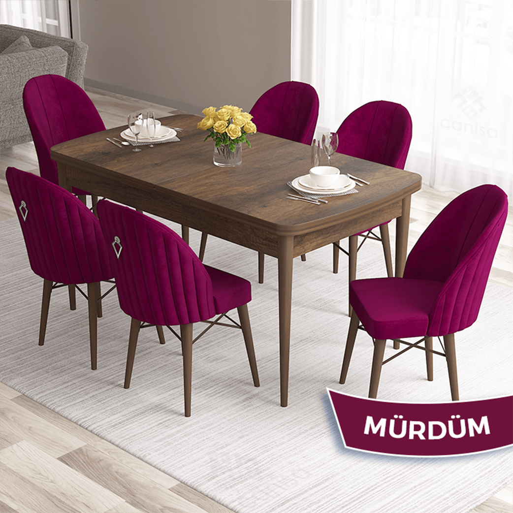 Sandalye MürdümMasa Barok Ahşap Desen