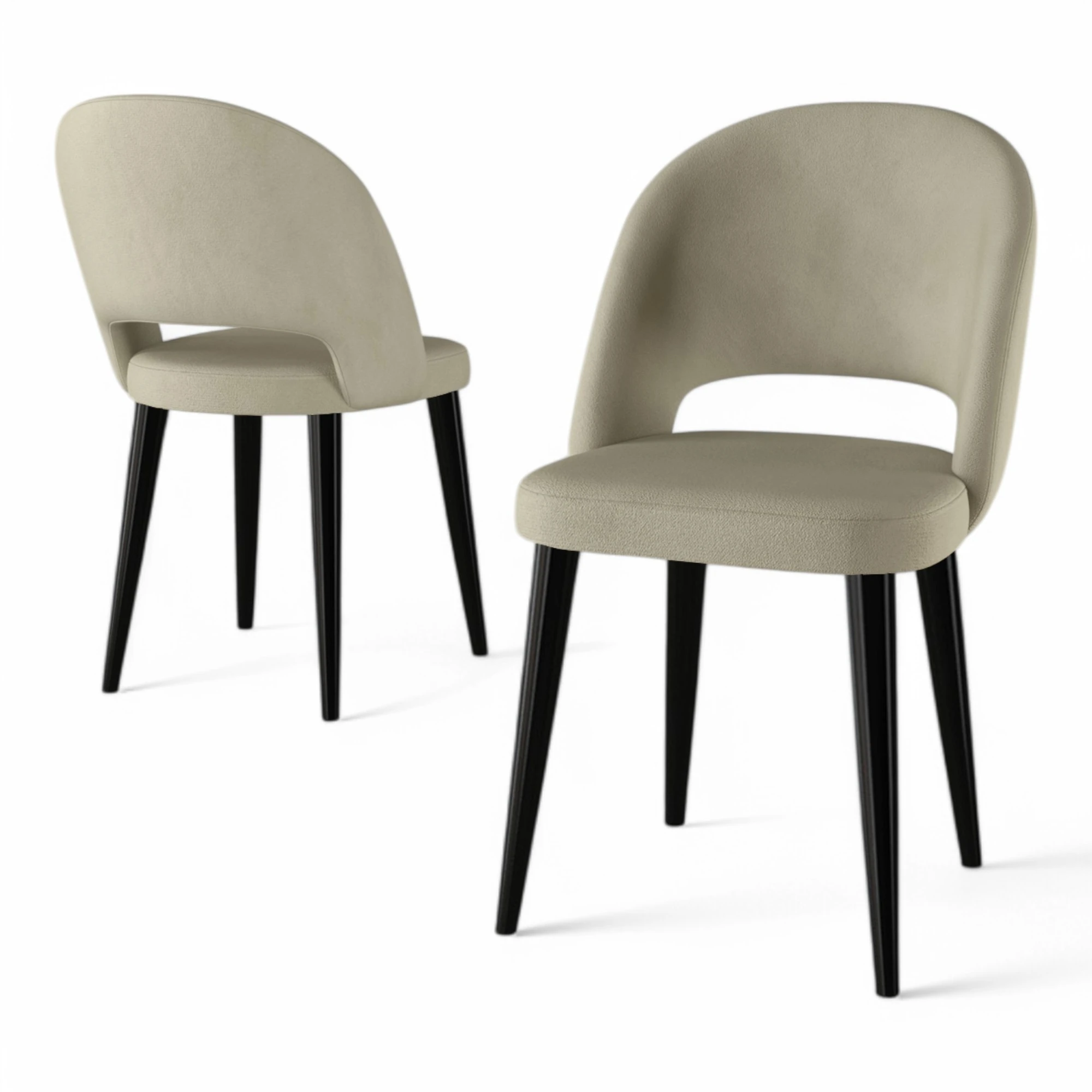 Krem Sandalye Siyah Ayak