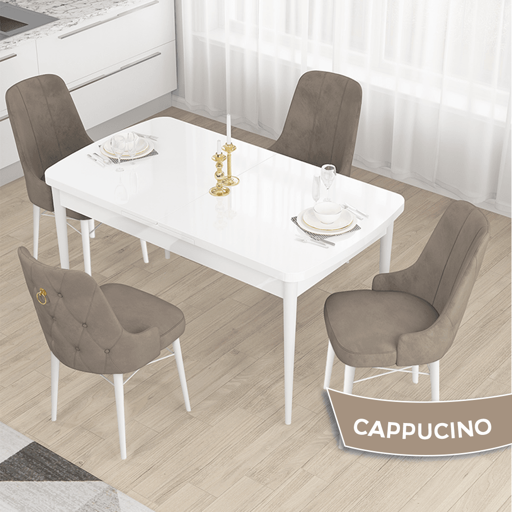 Beyaz Masa Cappucino Sandalye