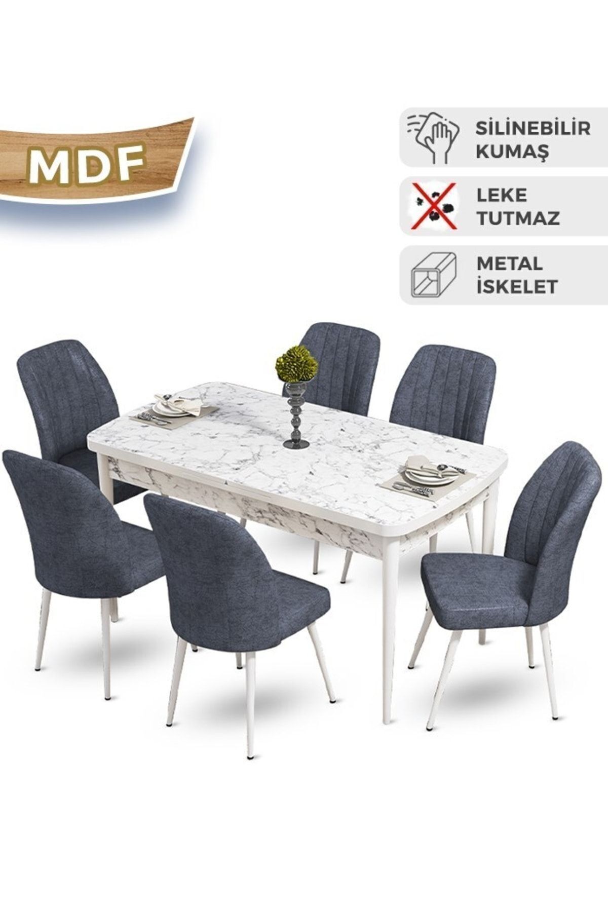 masa barok sandalyeler füme