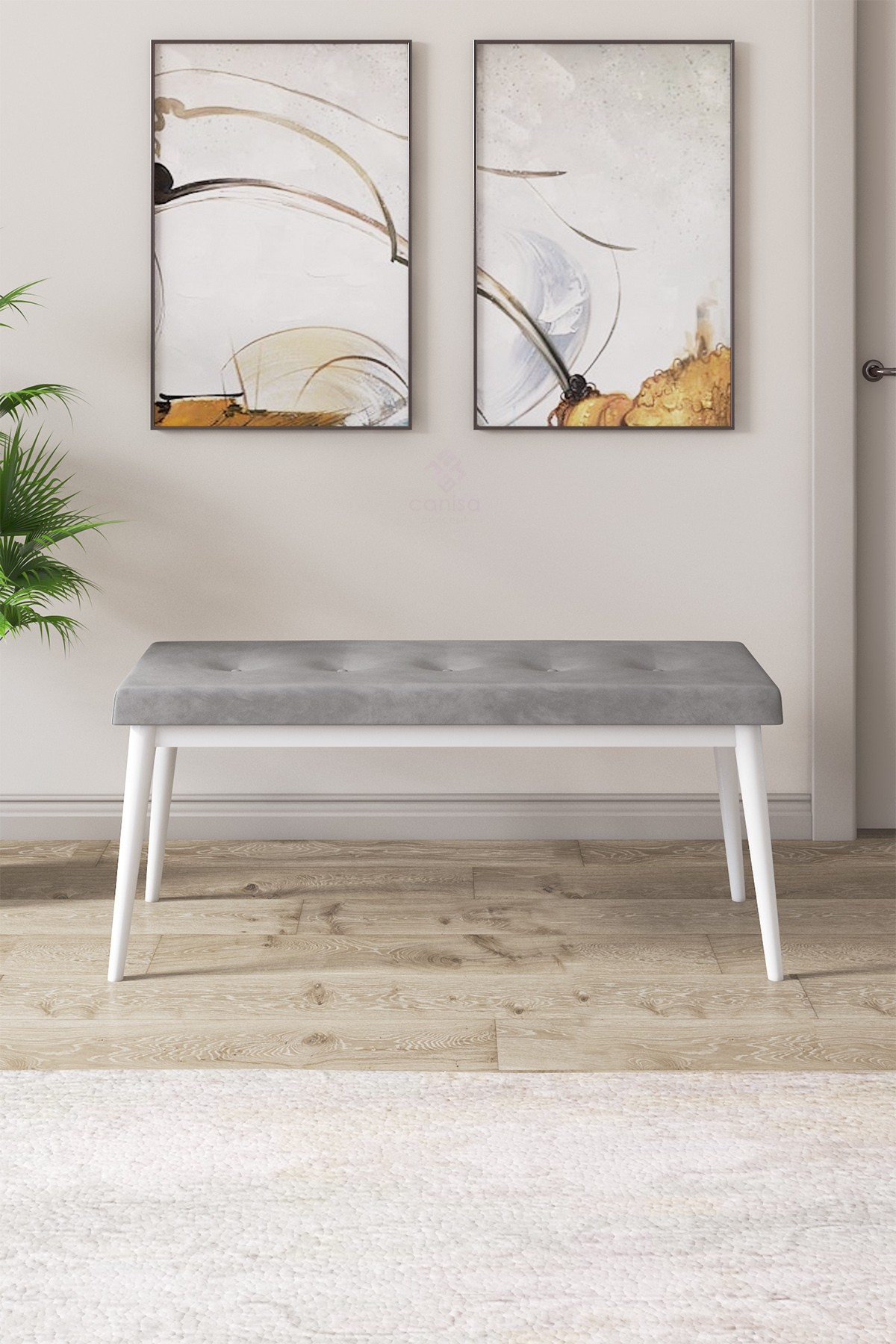 Roe Serisi 80x132 Açılabilir Beyaz Masa Takımı 4 Sandalye Ve 1 Bench