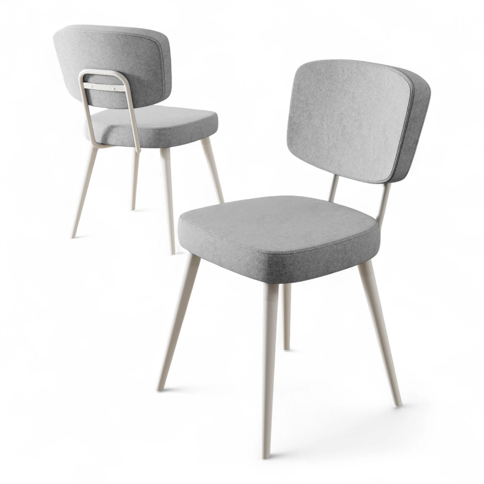 Gri Sandalye Doğal Ahşap Ayak