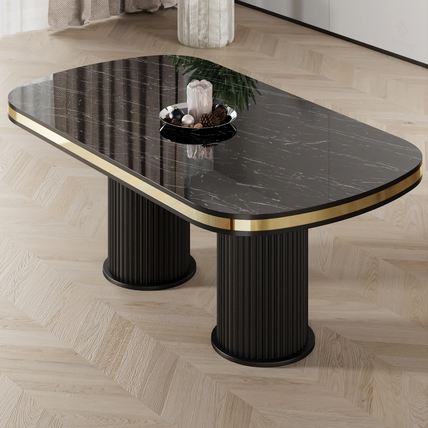 Galya Serisi Lak Panel 90x168 Sabit Sonata Mutfak Masa Takımı 6 Sandalye