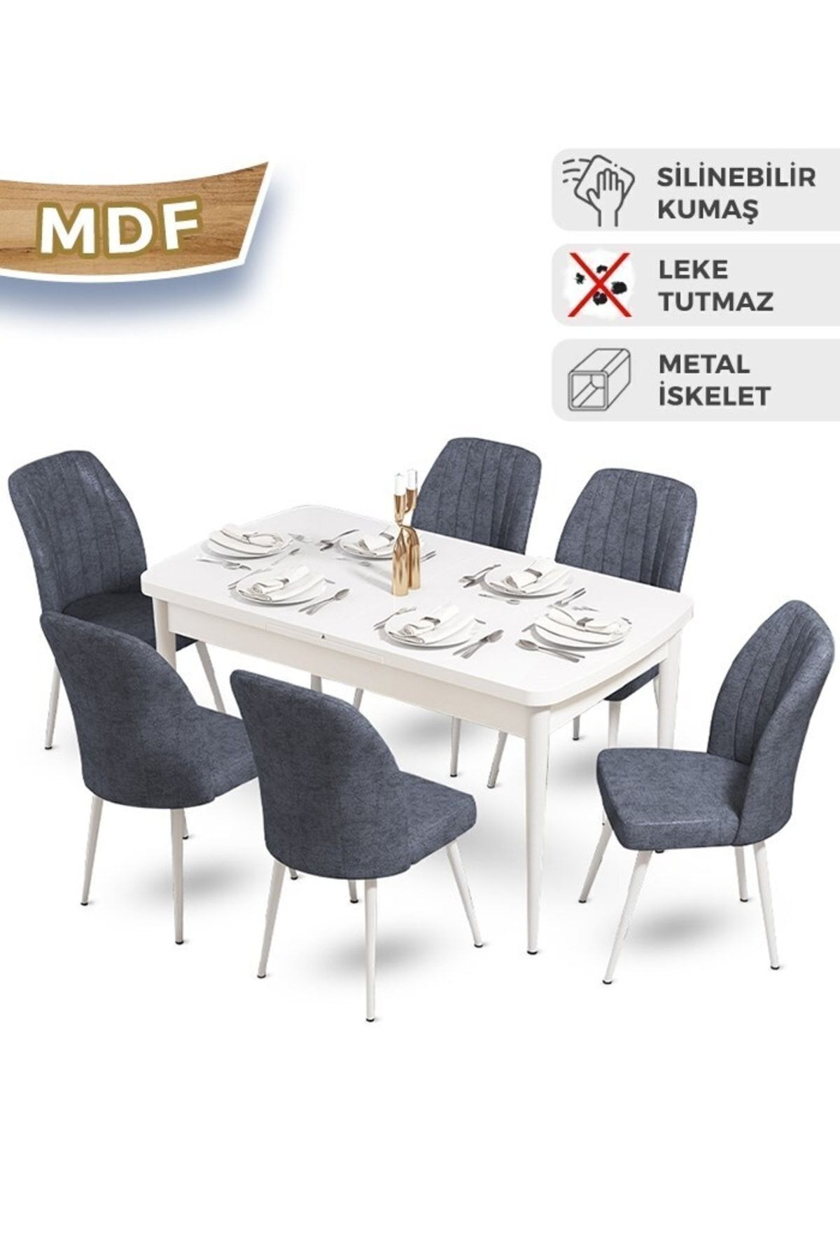 masa barok sandalyeler füme