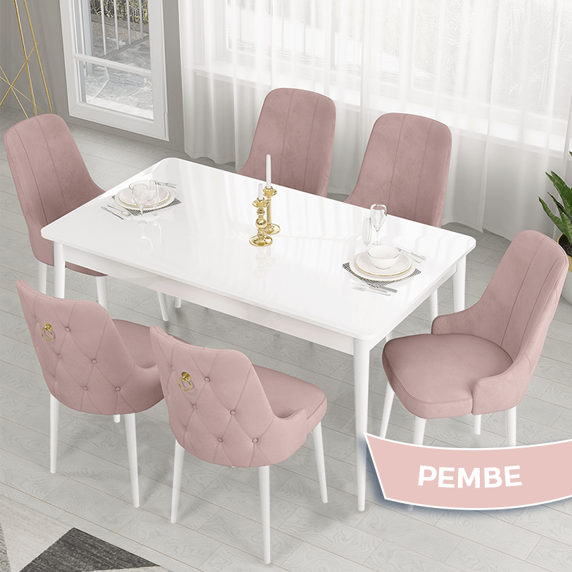 Sandalye pembe Renk beyaz masa