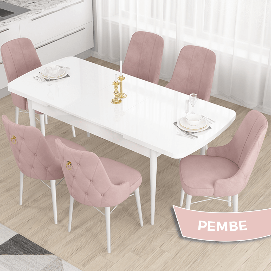 Sandalye pembe Renk beyaz masa