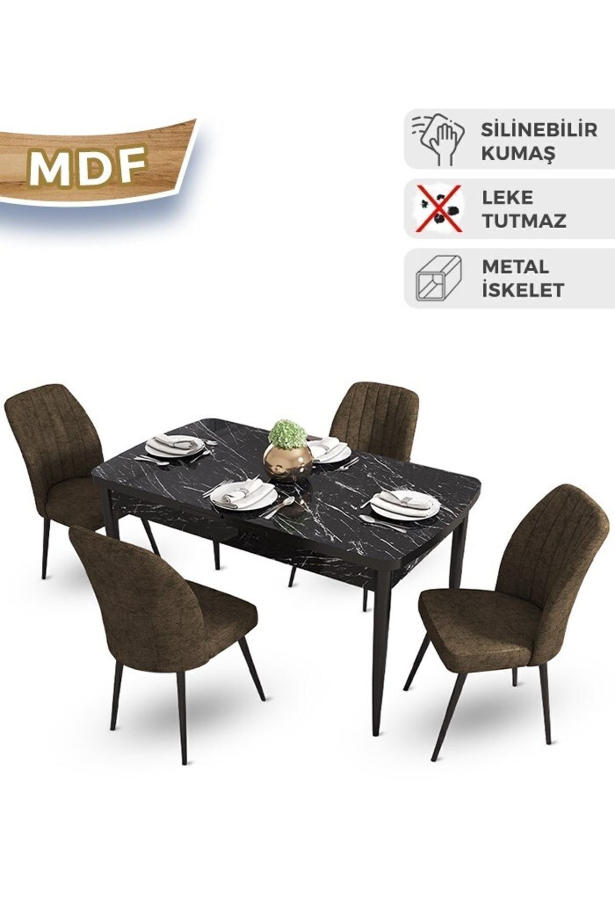 masa barok sandalyeler kahverengi