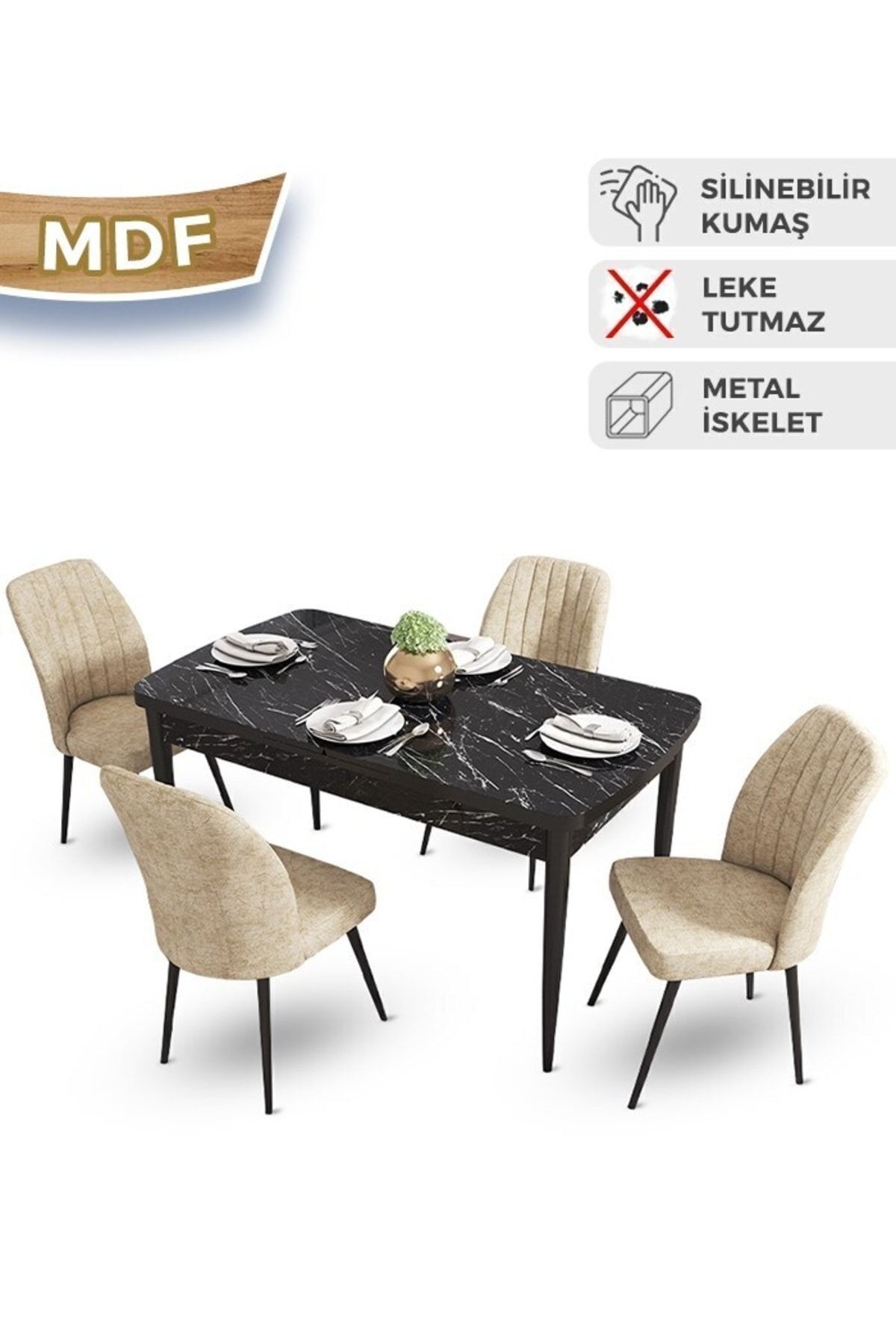 masa barok sandalyeler krem