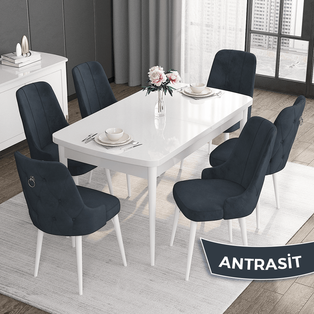 Beyaz Masa antrasitt Sandalye