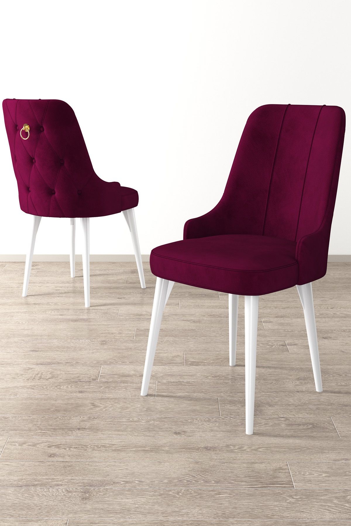Lav Serisi 80x130 Sabit Beyaz Mermer Desen Masa Takımı Ve 6 Sandalye