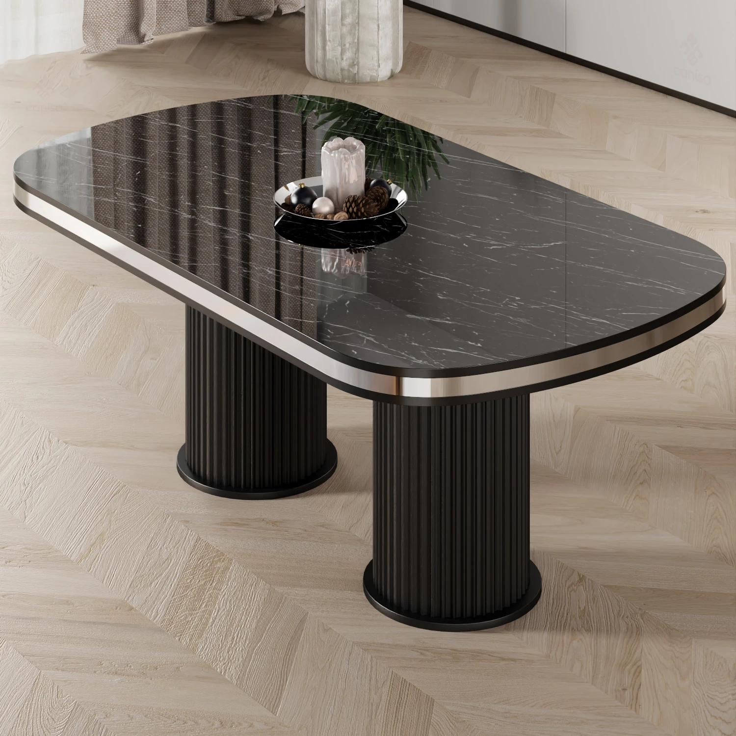 Galya Serisi Lak Panel 90x168 Sabit Sonata Mutfak Masa Takımı 6 Sandalye