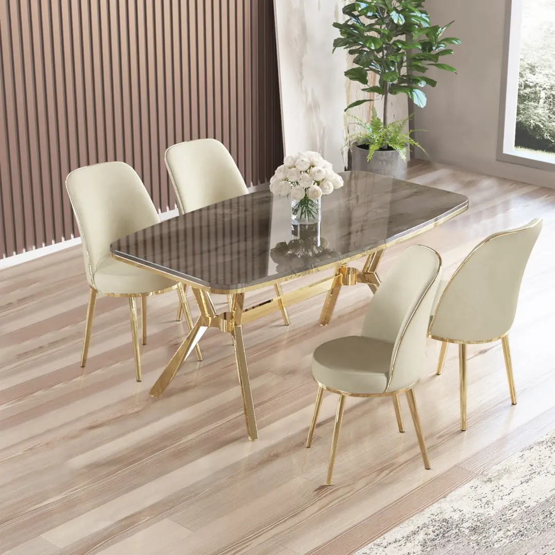 Lena Serisi 90x160 Lak Panel Antrasit İroni Gold Kaplama Ayaklı Lena Serisi 90x160 Lak Panel Antrasit İroni Gold Kaplama Ayaklı