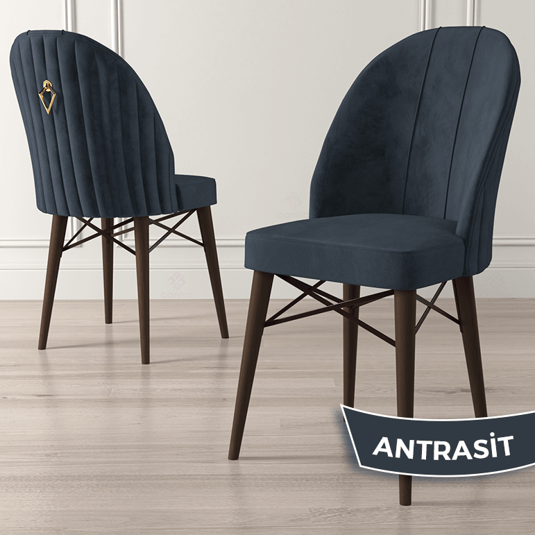 Roz Serisi 80x132 Mdf Açılabilir Gold Halka Krem Masa Ceviz Ayak Masa Takımı Ve 4 Sandalye