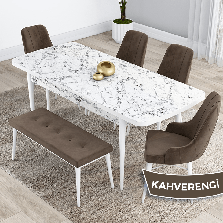 masa siyah mermer desen sandalye hakiyesıl
