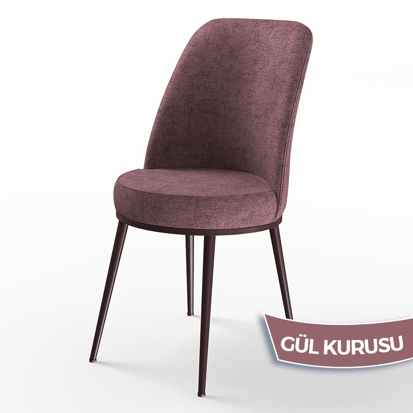 Dexa Serisi 1 Adet Mutfak Sandalyesi Jerry Kumaş Kahverengi Ayak