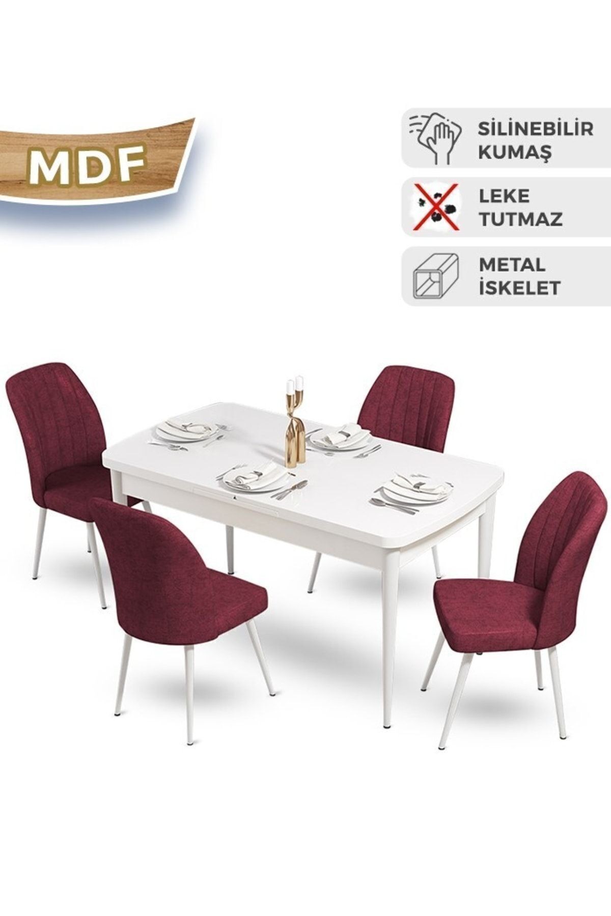 masa barok sandalyeler bordo