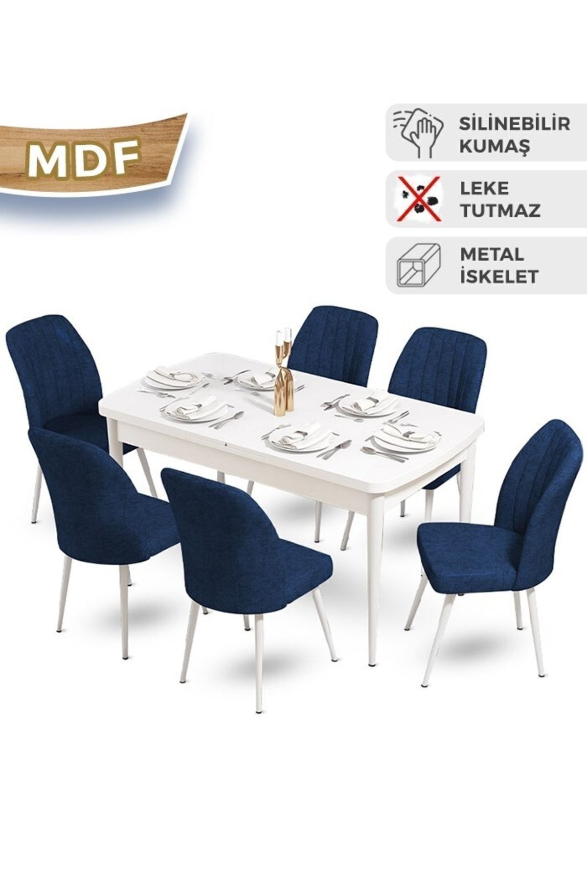 masa barok sandalyeler lacivert