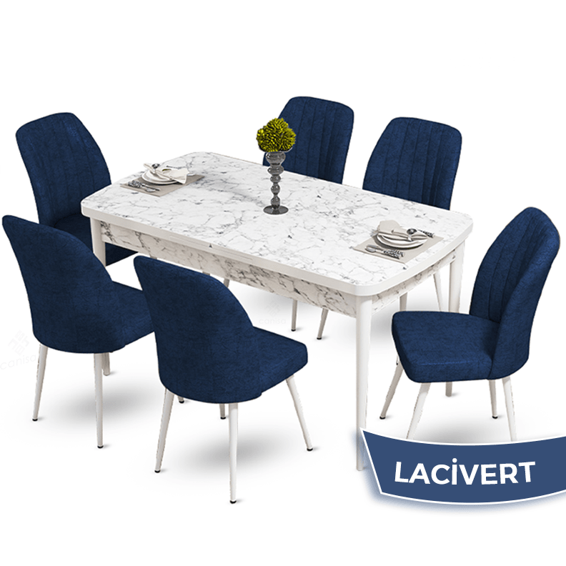 masa barok sandalyeler lacivert