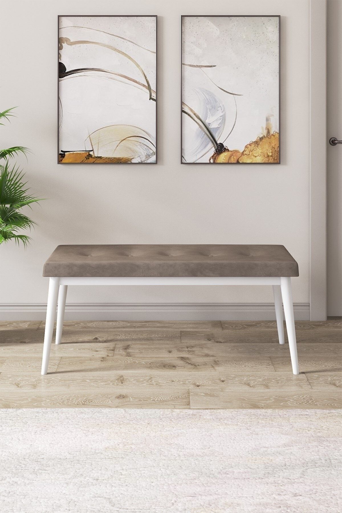 Rut Serisi 80x132 Açılabilir Beyaz Mermer Desen Masa Takımı 4 Sandalye Ve 1 Bench