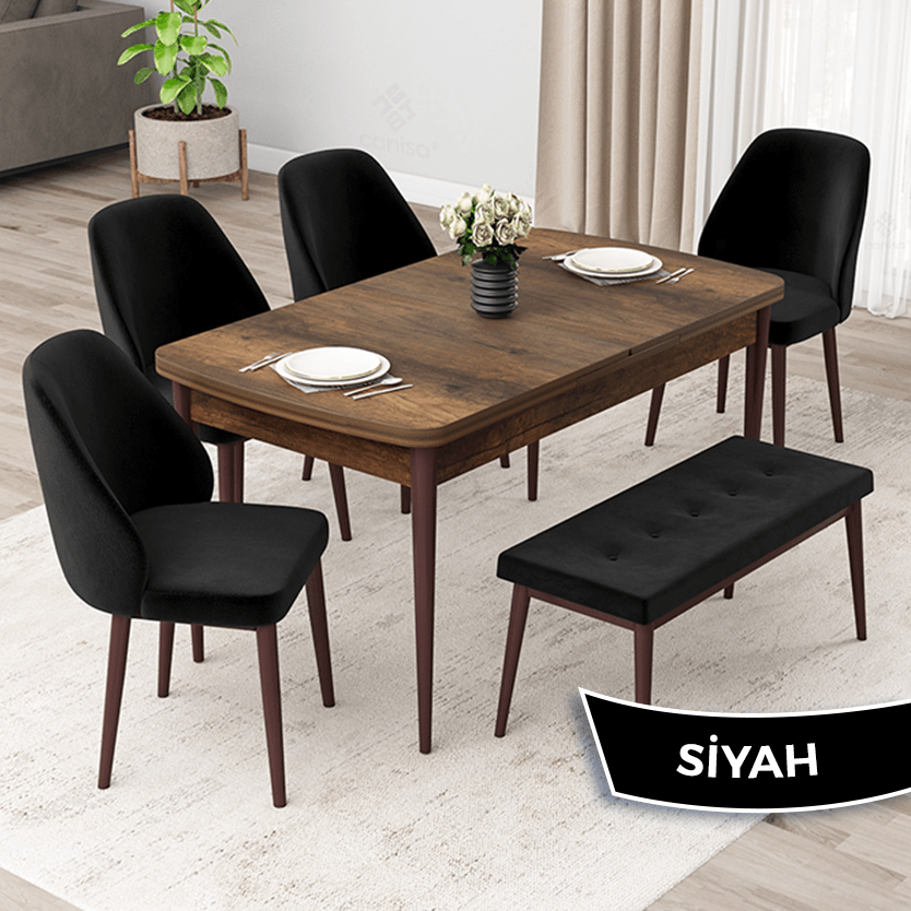 masa barok ahşap sandalye siyah