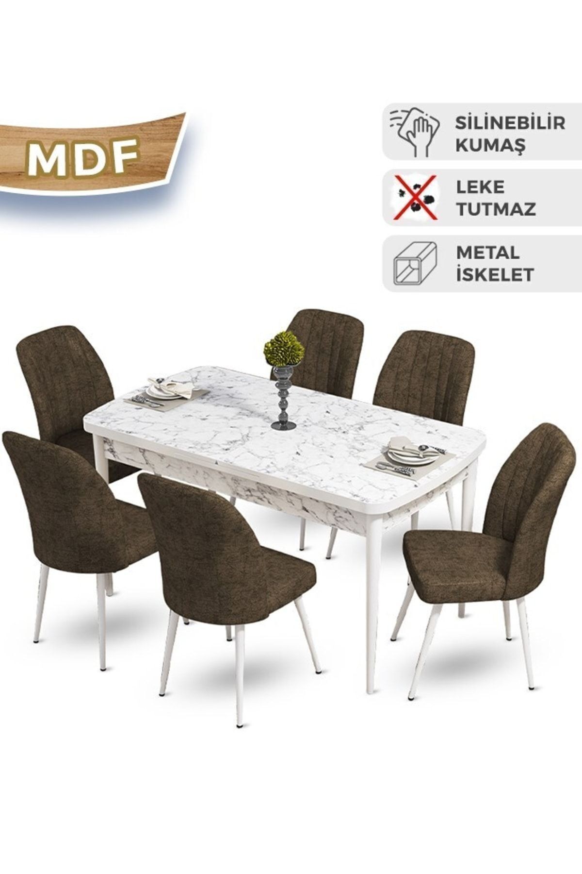 masa barok sandalyeler kahverengi