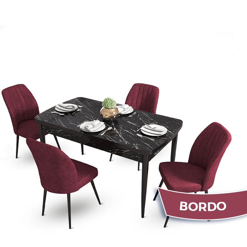 masa barok sandalyeler bordo
