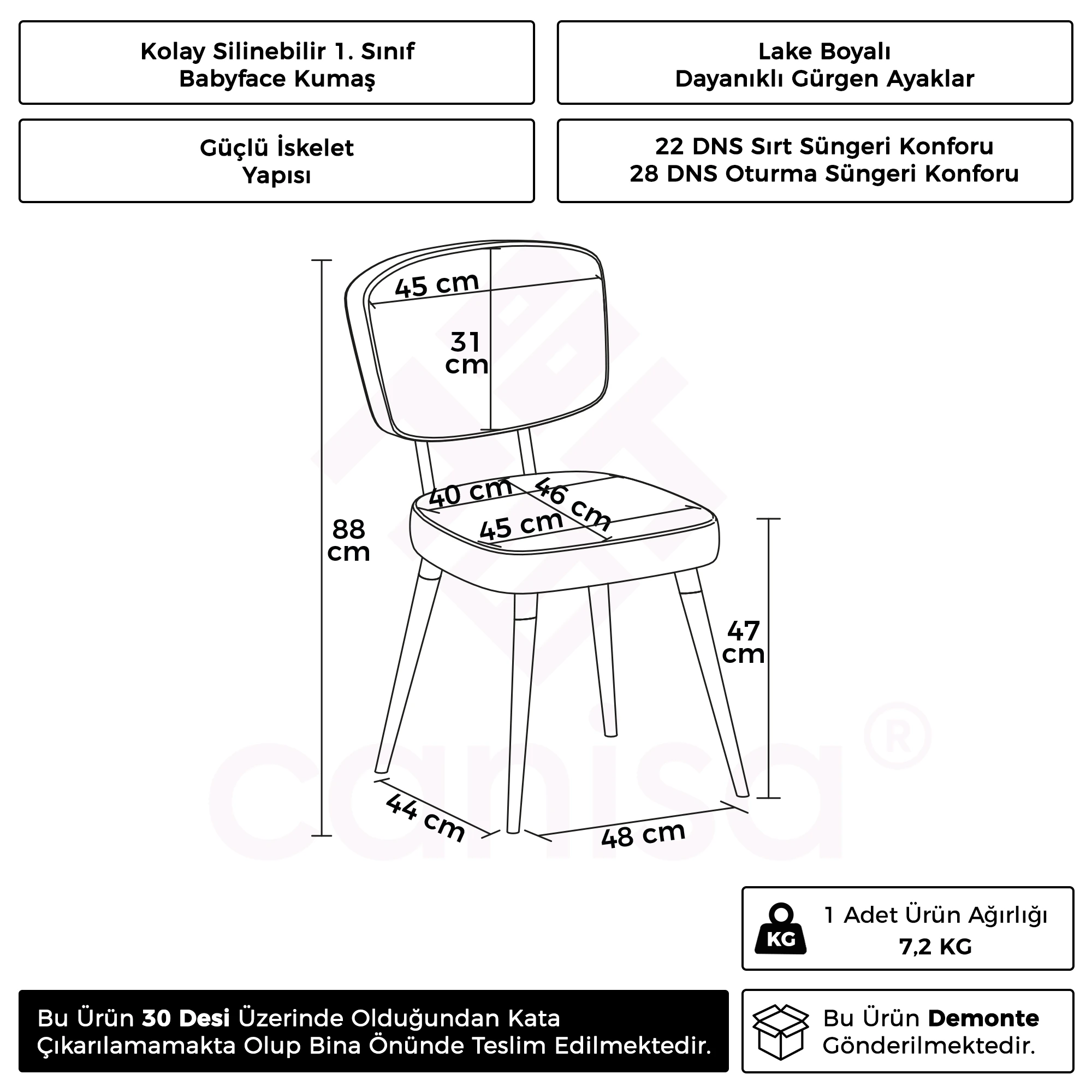 Nubba Serisi 2 adet Mutfak Sandalyesi Gürgen Doğal Ahşap Ayak Siyah Detay