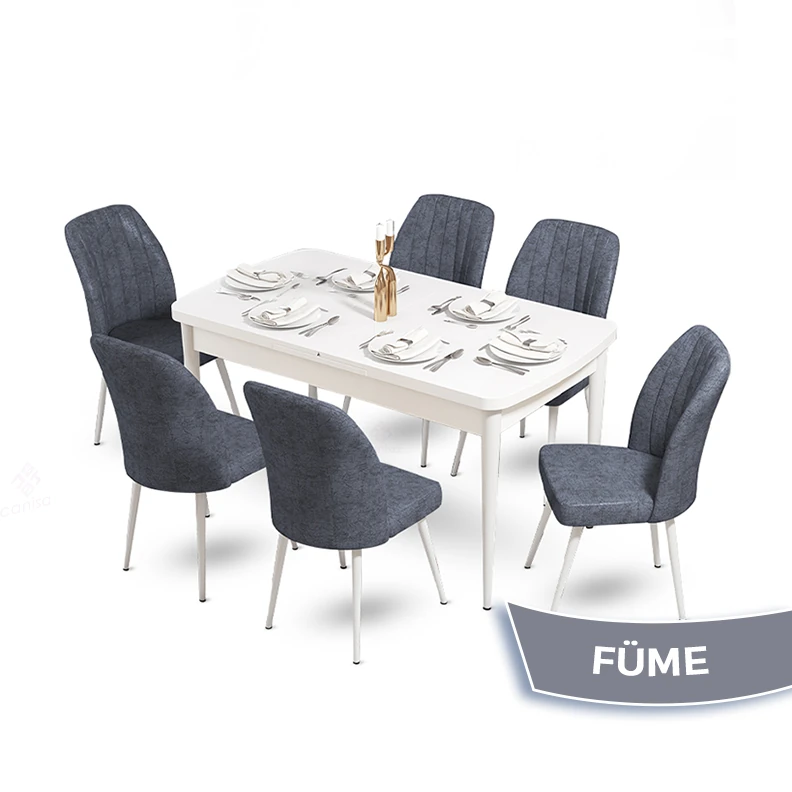 Beyaz Masa Gri / Sandalye