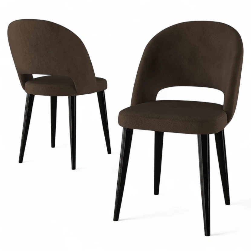 Kahve sandalye siyah ayak