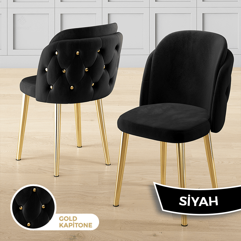 Zae Serisi 90x168 Lak Panel Beyaz Mermer Desen Gold Ayak Masa Takımı 4 Sandalye