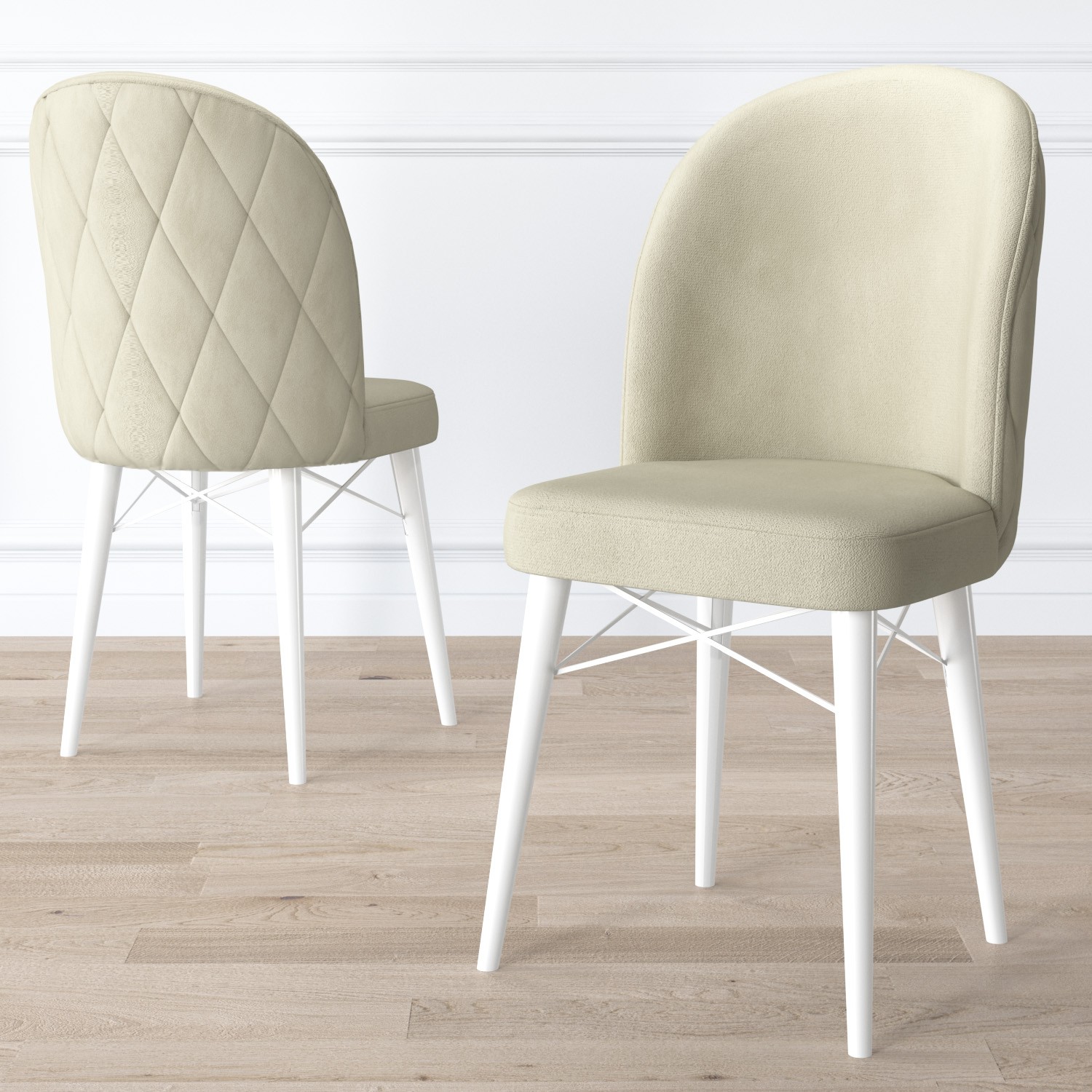 Rut Serisi 80x132 Açılabilir Beyaz Masa Takımı 4 Sandalye Ve 1 Bench