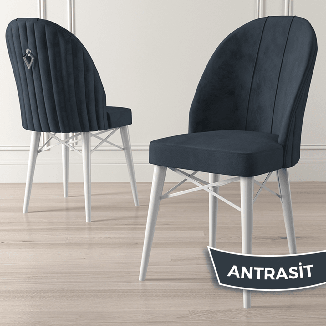 Roz Serisi 80x132 Açılabilir Mdf Gümüş Halka Beyaz Masa Takımı Ve 4 Sandalye