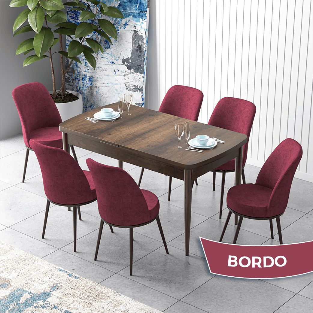 masa barok sandalyeler bordo
