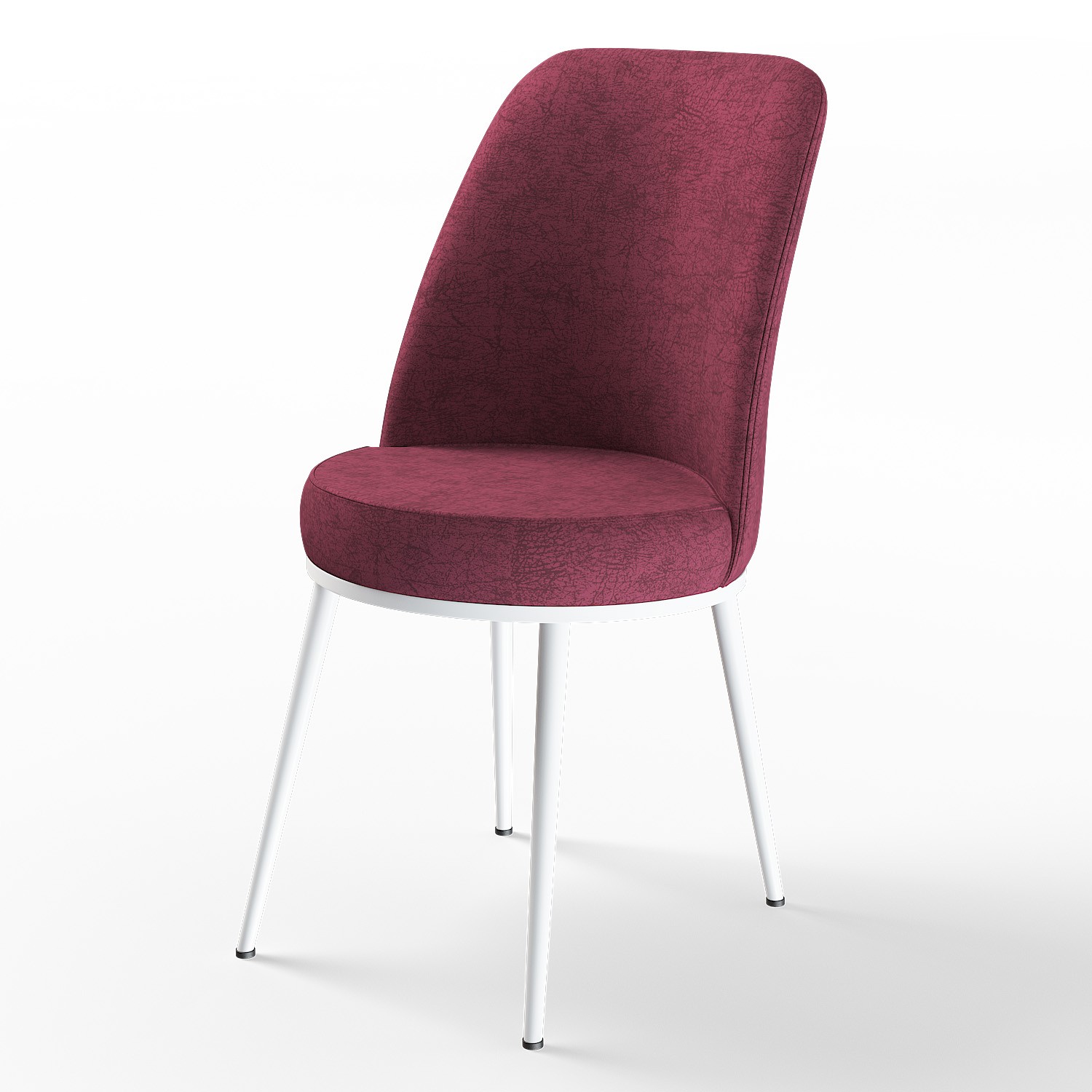 Bordo Renk Sandalye Kahverengi Metal Ayak
