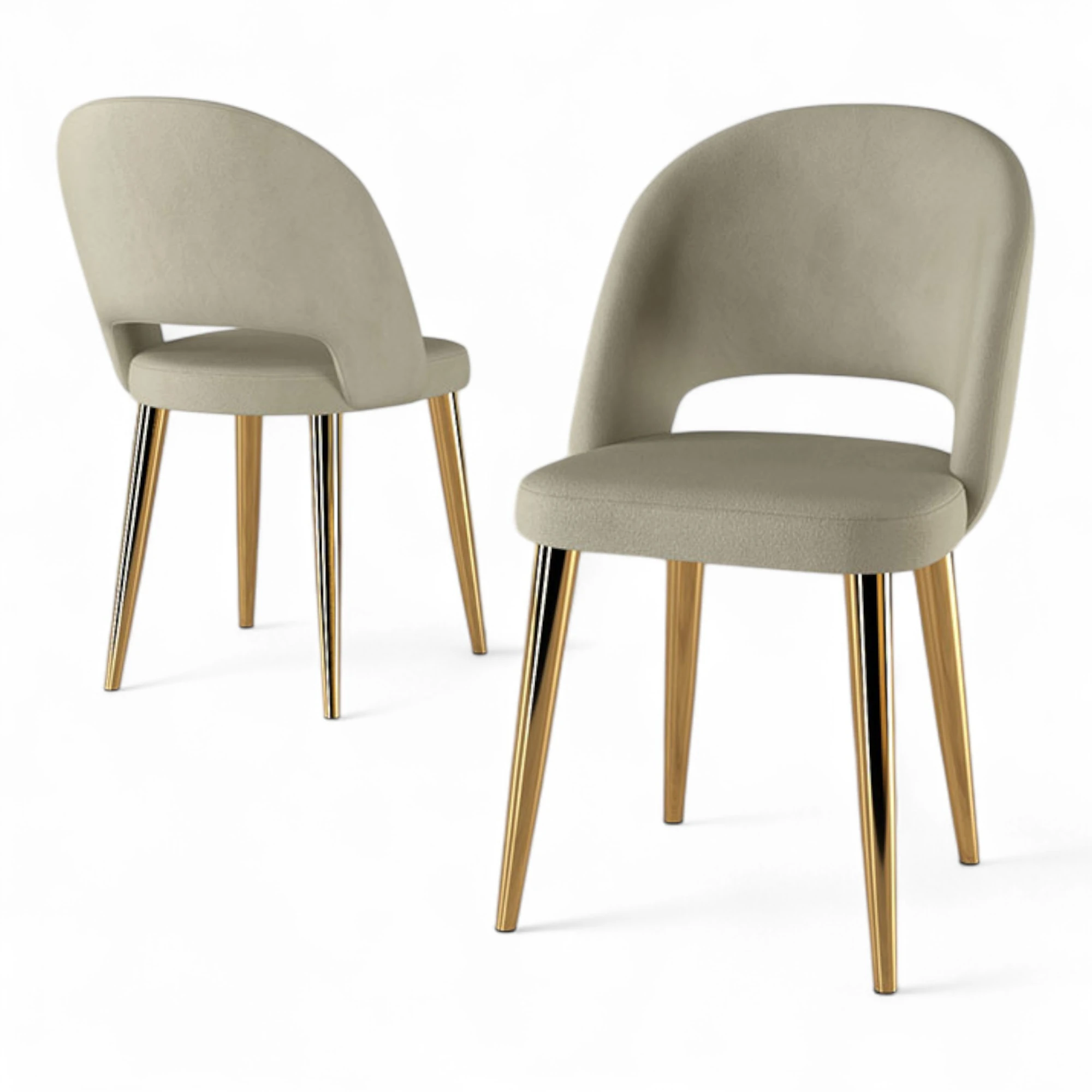 Krem Sandalye Gold Ayak