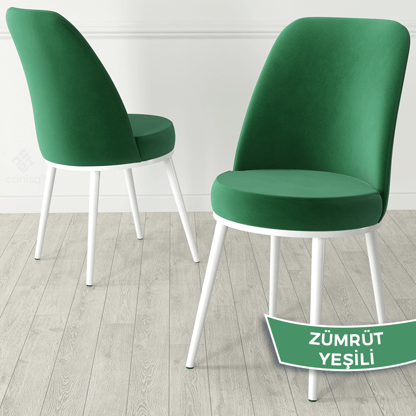 Kea Serisi 90x90 Yuvarlak Sabit Beyaz Masa Takımı Ve 4 Sandalye