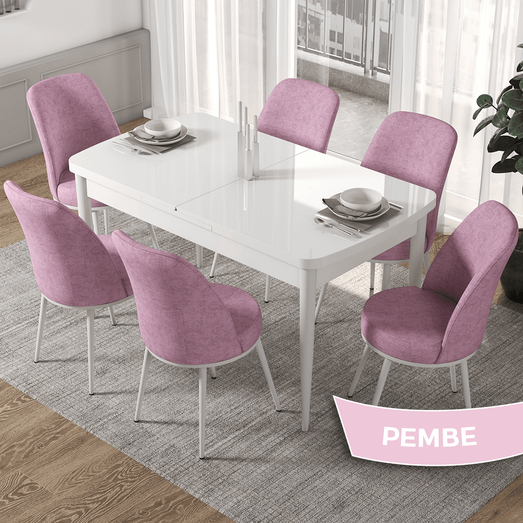 sandalye pembe ayakları beyazz