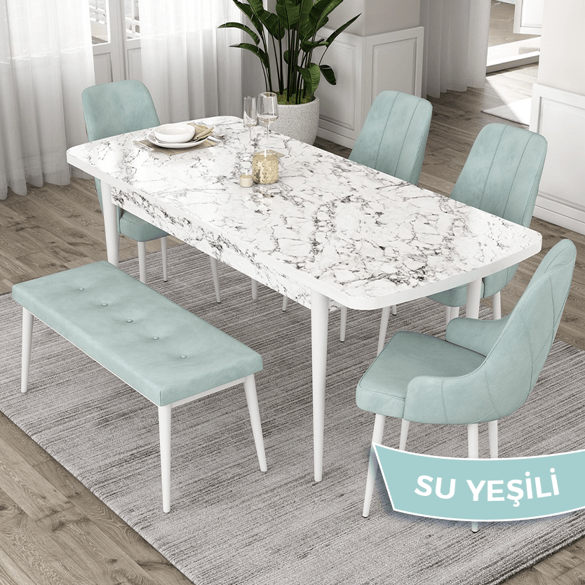 su yeşili sandalye beyaz ayak