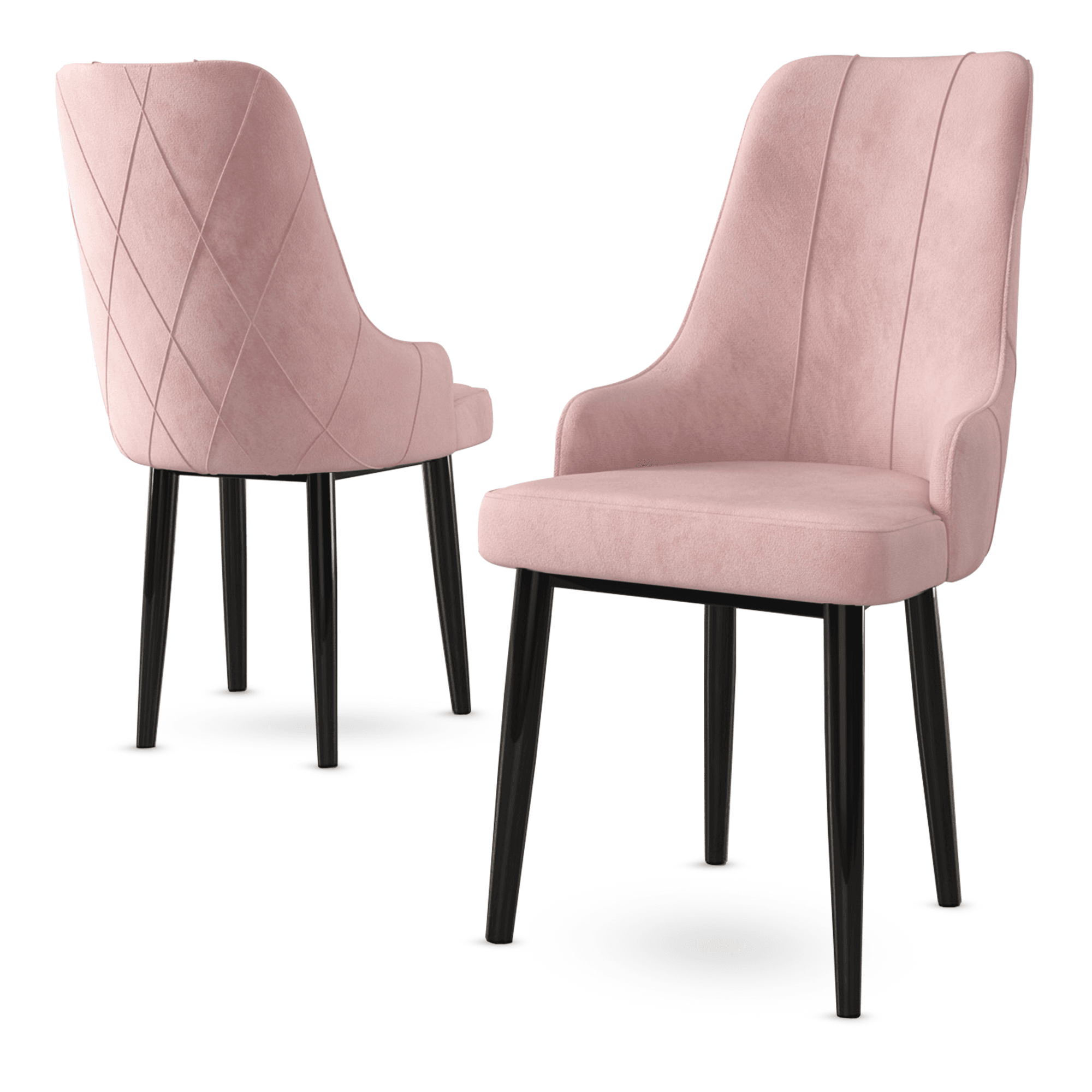 Pembe Renk Sandalye Siyah Metal Ayak