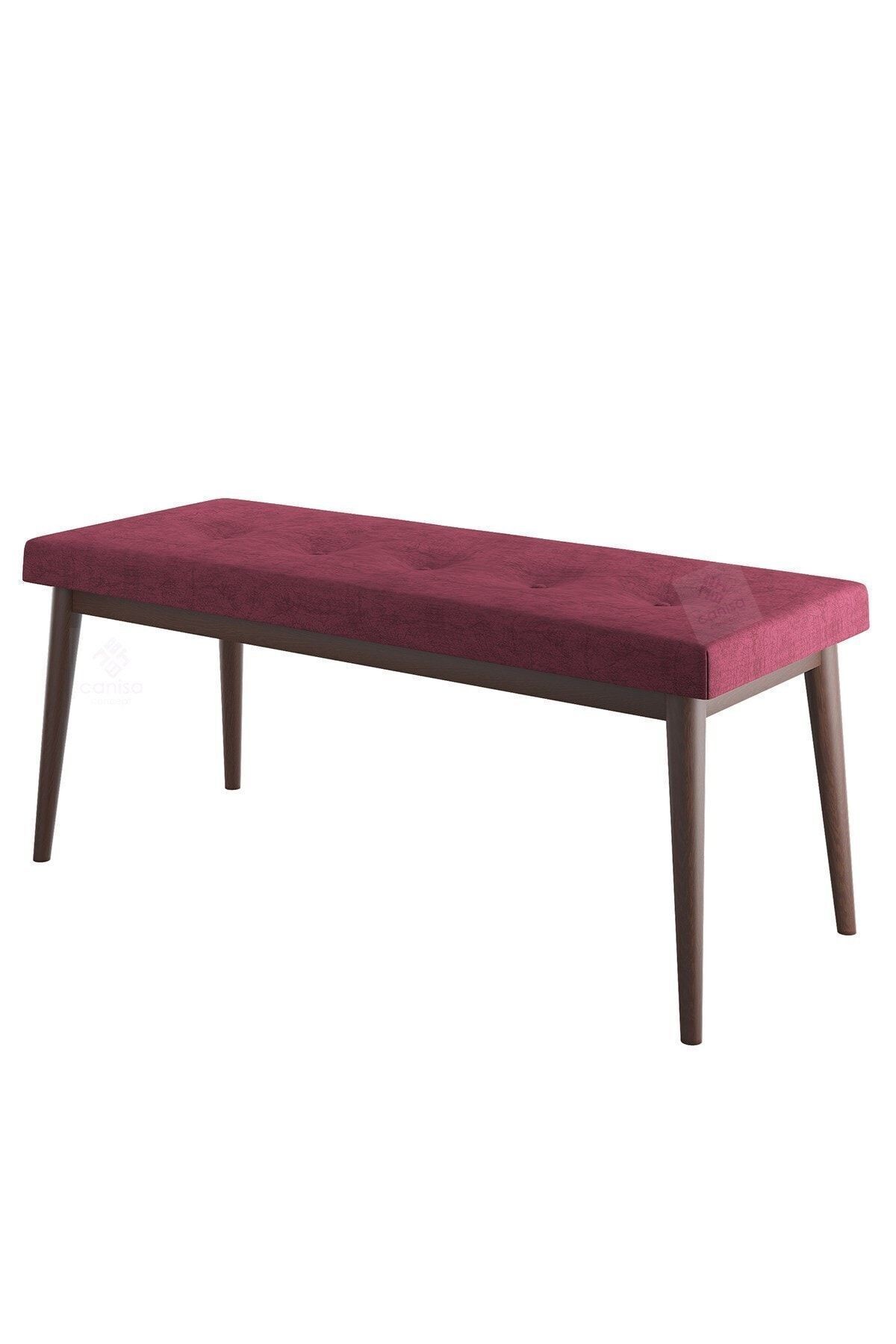 Canisa Pera Serisi Bench,gürgen Tam Isleket 1.sınıf Kumaş / Bordo-ceviz