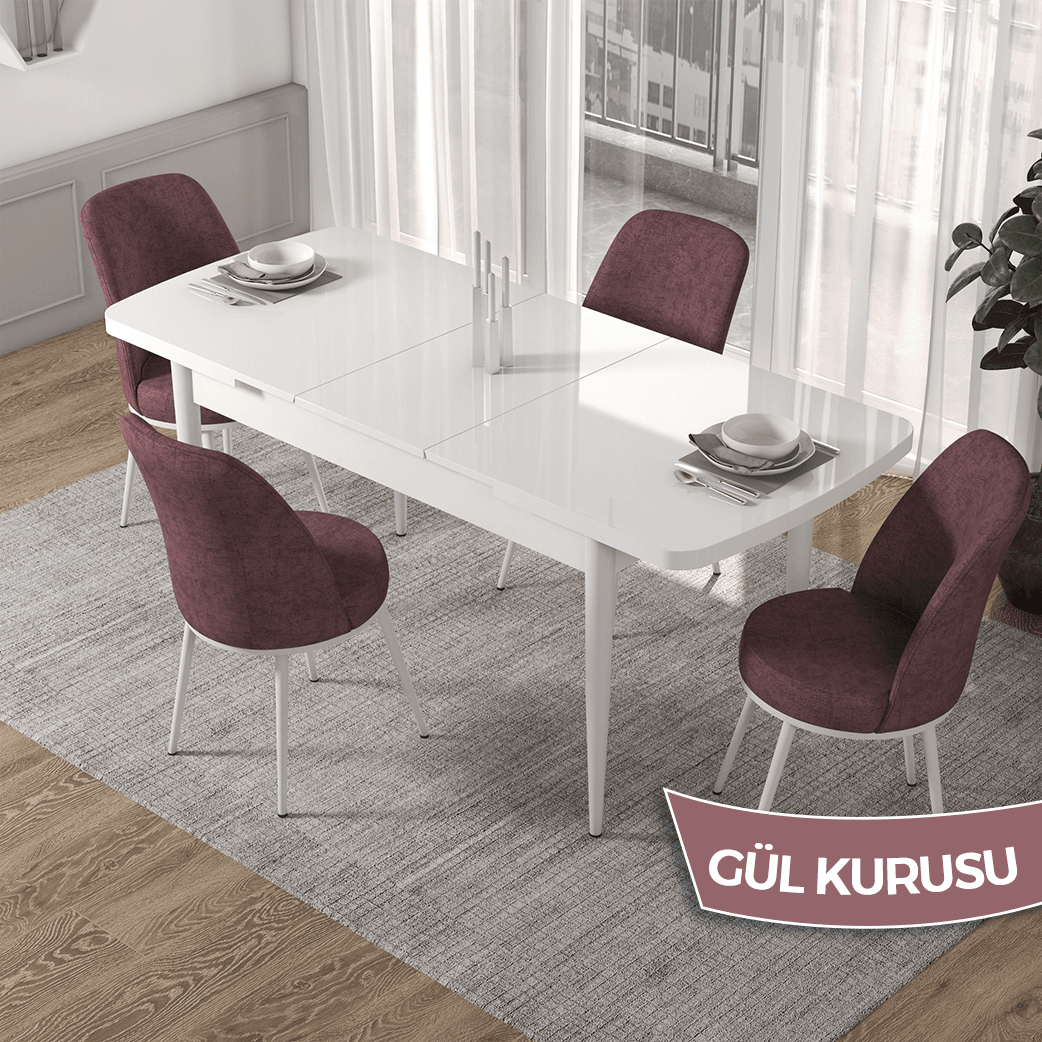 Masa Beyaz Sandalye Gülkurusu