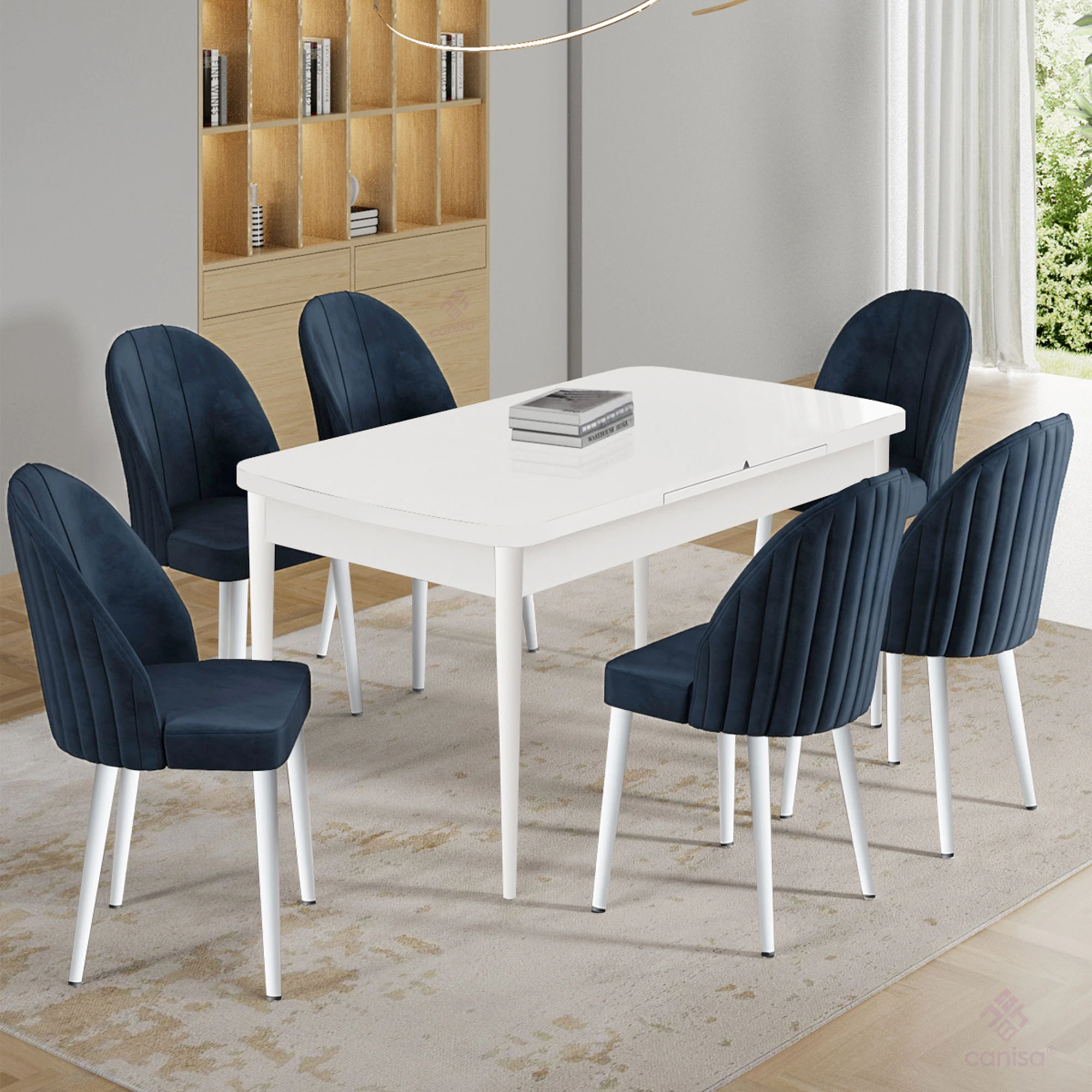 Siyahh Sandalye Beyaz Masa