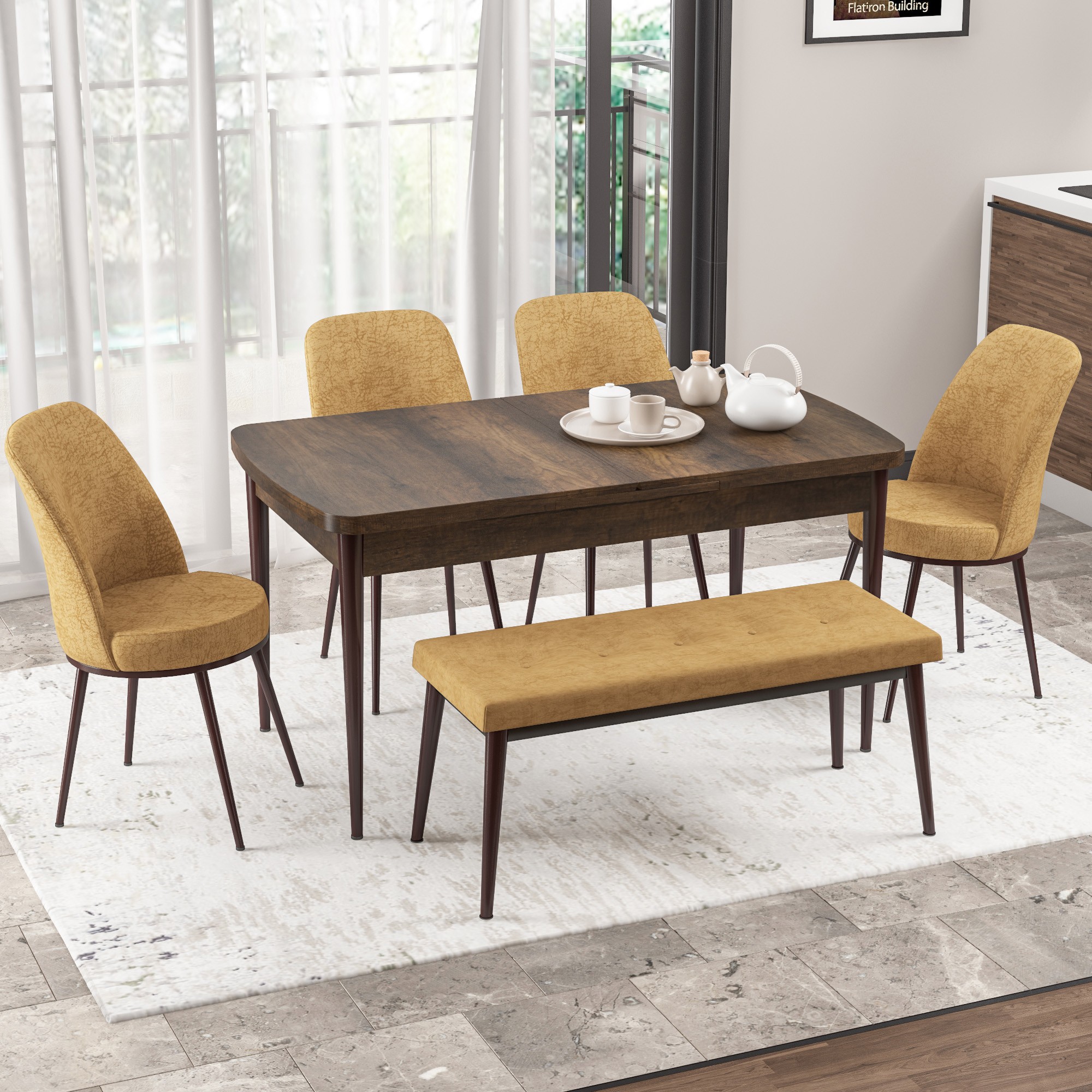 barok 4 cappuccino sandalye 1 cappuccino bench