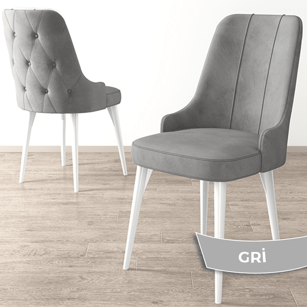 Roy Serisi 80x132 Mdf Açılabilir Beyaz Masa Takımı 4 Sandalye Ve 1 Bench